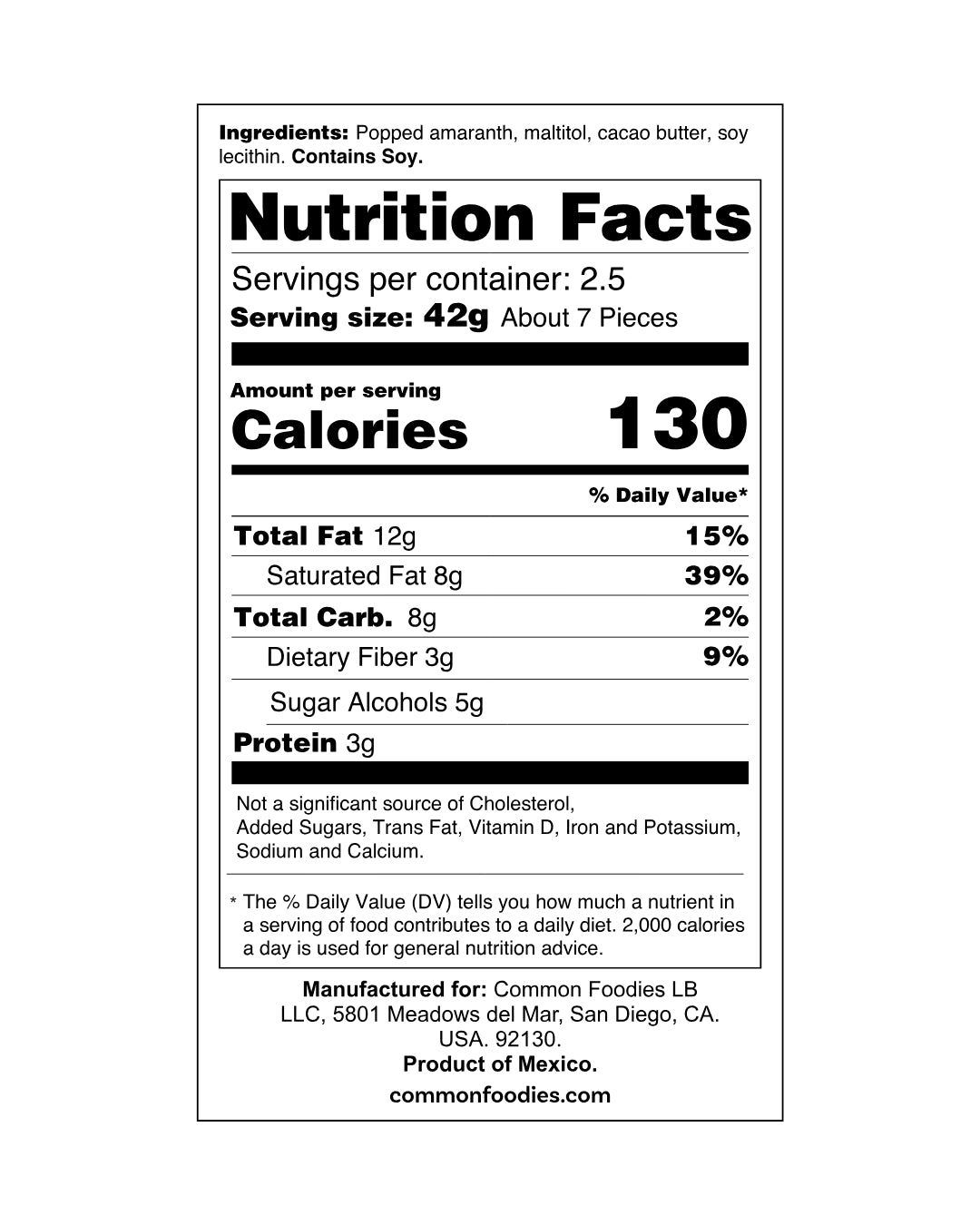 Sugar-Free Chocolate Amaranth Squares